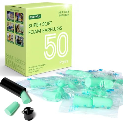 50 Pair Bouchon D'oreille Pour Dormir,bouchon Oreilles Bruit Snr 38 Db,réutilisables Boule Quies En Éponge Souple, Bouchons Doreilles Anti Bruit Pour Dormir, Ronfler, Travailler