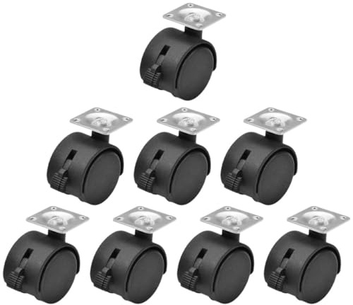 UTHCLO Replacement Wheels Furniture Wheels with Brake for Office Chair 8pcs Easy to Control Plastic Wear Resistant Swivel Casters, 1.5-inch Heavy Duty Suitable for Office and Home Use