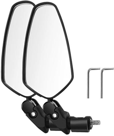 Hogvinnatil Halterung für Fahrradspiegel – Spiegel für Lenker von Mountainbikes und Rennrad | Paar Anti-Vibration, 360 ° drehbar, Komfort für Stadt, Straße, Berg, Wandern, Commuting