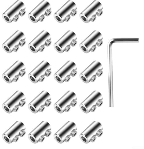 Yuanpgky Lot de 20 clips de câble en acier inoxydable – Dispositif de verrouillage à double fil pour des connexions sécurisées des câbles, pour une installation facile avec une clé, idéal pour