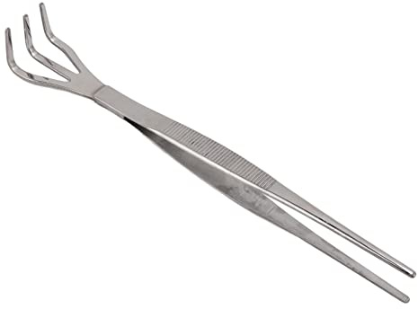 Fdit Stainless Steel Root Rake, 3 Prong Bonsai Tool for Soil Aeration and Weeding, Garden Maintenance Tool for Plant Care and Soil Loosening (Straight)