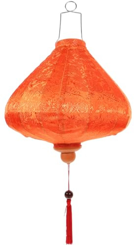 SOIMISS Lanterne Vintage de Style Antique en Métal et Tissu Orange, Texture Uniforme et Résistante, Décoration de Lanternes du Festival pour Fête et Couleur Aléatoire Style Aléatoire