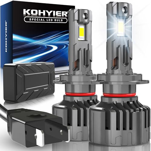 KOHYIER Ampoule LED H7 Ventilée 40000LM 180W, 800% Lumineuse 6500K Blanc 12V 24V, Plug and Play H18 H7 LED pour Voiture et Moto, Lot de 2