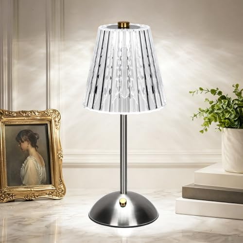 BomKra Rechargeable Table Lamp 3 Colors Battery Lamp Touch Lamps Bedside Lamp LED Cordless Desk Lamp Battery Operated Bedside Reading Light for Bedroom Living Room Bar Restaurant