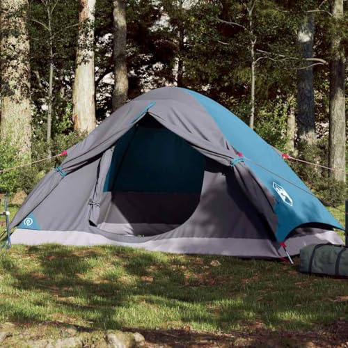 Kupolcampingtält för 2 personer, blå, vattentät 185T polyester med PU-beläggning, 230 x 140 cm utomhustält för camping, vandring, vandring