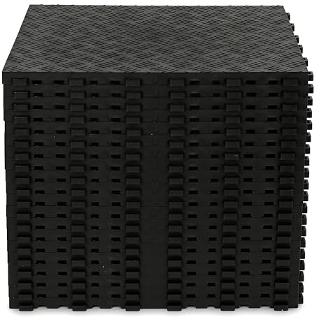 bimiti 20 Stück PVC Garagenboden 40 x 40 cm, Gummifliesen Rutschfeste Garagenboden Fliesen aus Gummi Ineinandergreifende Werkstattboden Strapazierfähiges Gummifliesen Schwarz | 400 x 400 x 18 mm, schwarz, rutschfest, für Garage, Keller, Werkstatt