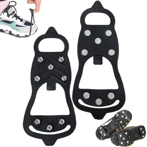 Schuhspikes, 2026 Neu Grödel Für Wanderschuhe Mit 10 Edelstahl Zähne, Starker Griff, Anti Rutsch, Spikes Für Schuhe Winter,Schuhspikes Zum Überziehen, Crampons Für Walking, Klettern Und Wandern (2)