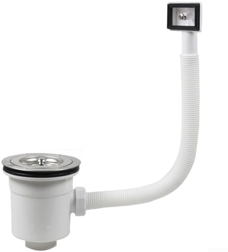 Colador de fregadero de cocina de acero inoxidable 304, cesta de drenaje para fregadero con protección contra desbordamiento, filtro de eliminación de residuos de 110 mm, 114 mm, inserto de tamiz de