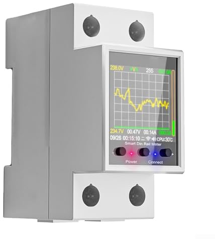 Medidor inteligente de carril DIN 100A con control de aplicación Tuya para seguimiento de energía AC50-320V 50-60Hz Rango de voltaje y frecuencia (interruptor N WiFi)