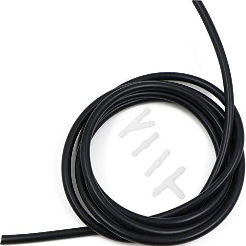 Scheibenwaschanlage Schlauch Wischwasserschlauch Reparaturset, Universal Silikonschlauch Vakuumschlauch mit Schlauchverbinder für Scheibenwischer Wischerarm/-blatt (Ø 6.8 mm innen, 2m Meter)