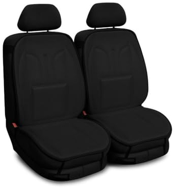 Saferide Autositzbezüge Universal Sitzauflage Autositzmatte Auto Sitzbezüge kompatibel mit Kia Rio Polyester Autoschonbezüge Schwarz Vorne 1+1