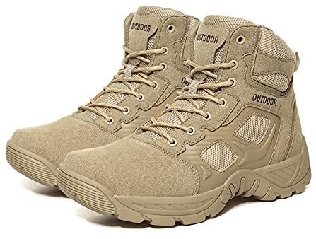 BALALALA Hommes Bottes Militaire avec Fermeture Latérale, Bottes Patrouille Combat Tactique Recrues Armée Désert Sécurité Militaire Chaussure