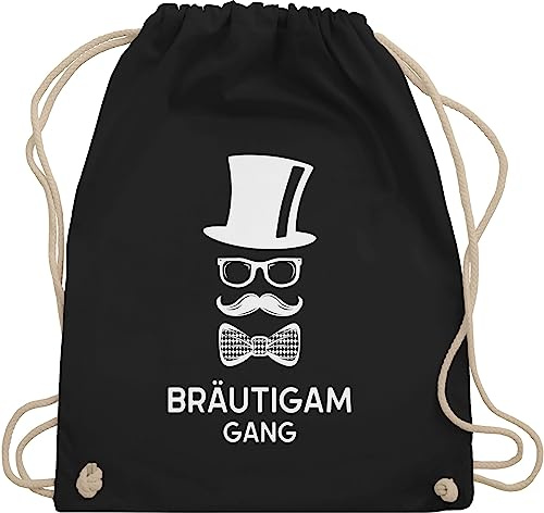 Turnbeutel Rucksack - JGA Junggesellenabschied Männer - Bräutigam Gang Hipster Team Groom - Unisize - Schwarz - polter rucksäcke jungesellenabschied bag kordel beutel outfit jungesselnabschied