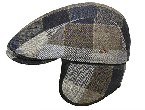 Gottmann Jackson-K Flatcap aus Wolle mit Ohrenklappen - Hellblau-Braun (53) - 59 cm