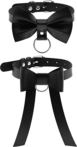 Aroncent Damen Halskette Choker Halsband Spitze Leder Halskette Choker Herz Halsreif für Frauen Mädchen Damen