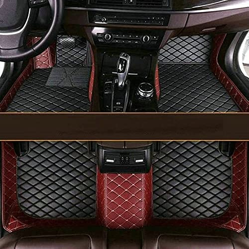 NYMCAR Kompatibel Nach Maß Auto FußMatten für Audi A1,A2,A3,A4,A5,A6,A7,A8,Q2,Q3,Q5,Q7Q,Q8,TT,R8,e-tron,Q4 e-tron,Automodelle 2000-2026 (Rotwein und Schwarz)