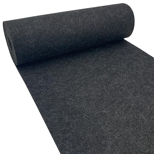 aufodara Filzrolle Filzstoff 30cm x 250cm x 3mm Polyester Filz für DIY Aufbewahrungstasche Filzunterlage Patchwork Nähen Basteln Handwerken Dekoration (Schwarzgrau)