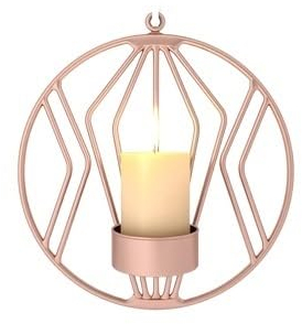 HEXEH Kerzenhalterhalter Geometrische Kerzenhalter Eisen Wand Metall Kerzenhalter Home Decor Handwerk Hochzeit Party Dekoration Ornamente Kandelaber (Color : Rose Gold, Size : 20x20x7cm)