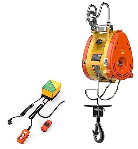 OXOAMP Motoraufzug Elektro-Hebezeug, 1300 W, ultrahocheffizient, Miniatur-Elektro-Hebezeug, 19 m/min, Kran, Seilwinde, tragbar, for den Haushalt, hängendes kleines Hebezeug