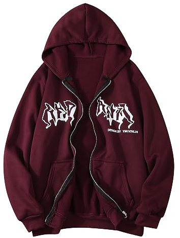 Sweatjacke Herren Zipper Hoodie Y2K Oversized Sweat Jacken Hoody Mit Kapuze Kapuzenpullover Kapuzenjacke Sweatshirt Hoodie Pullover Geschenke Für Männer Jungen Herren