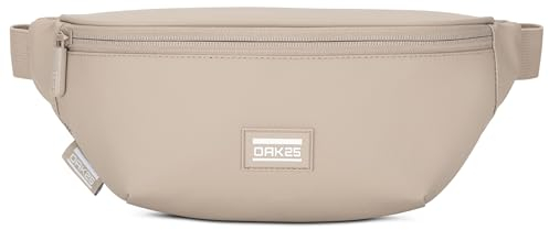 OAK25 Bauchtasche Damen & Herren Beige - Everyday Sling - Hüfttasche für Sport Outdoor Stadt Reise - Gepolsterte Gürteltasche - Crossbody Bag mit Gurt - Wasserabweisend