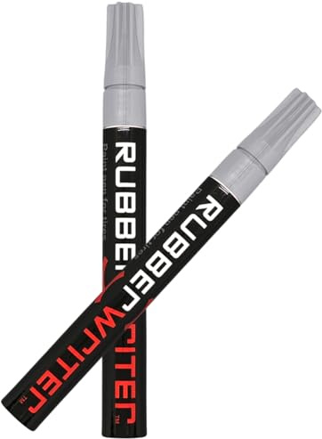 ColorLugs RubberWriter Paint Pen for Car Tires | Oil-Based Marker for Tire Lettering | Waterproof Ink | Fast Drying | Medium Size Tip | Apply at Home | Color: Silver | Pack of 2 Pens