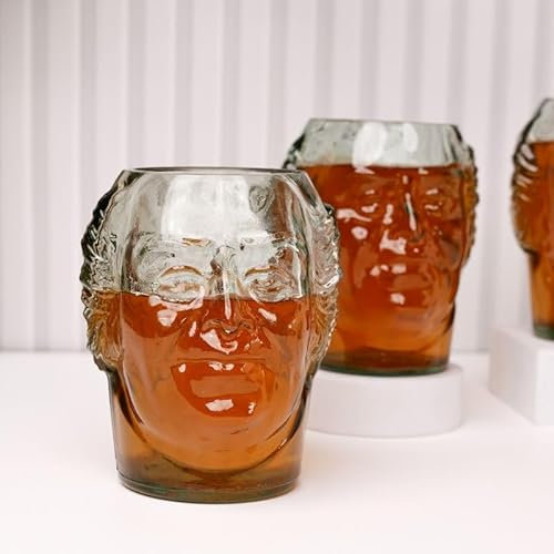 GoGiftid Upcycled Glasses – 700ml Eco-Friendly Rum Glasses Created Using Old Monk Bottle | Vintage Barware for Whisky Rum & Cocktails (Pack of 1)