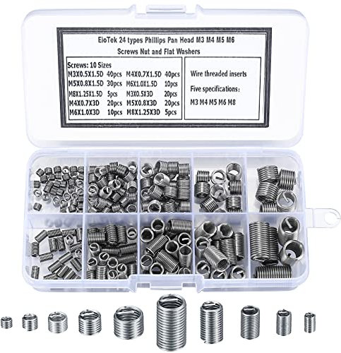 200 Pcs Helicoil Thread Repair Kit, M3-M8 Metric Thread Adapters, Reducing Nut & Sleeve Set