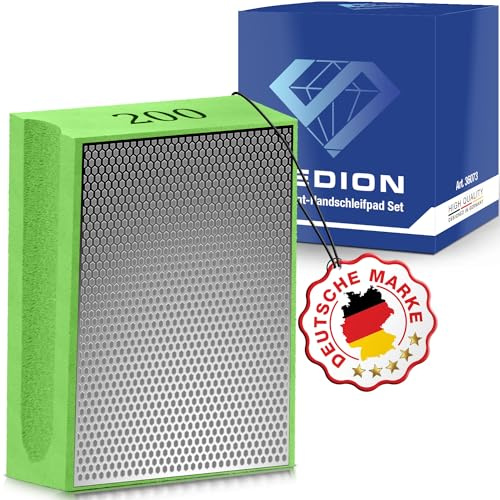 SEDION® Diamant Handschleifpad Körnung 200 - Handpad Perfekt zum Schleifen, polieren & entgraten - Schleifschwamm Premium Qualität - Schleifblock oder Schleifpads für Granit, Marmor, Keramik usw.
