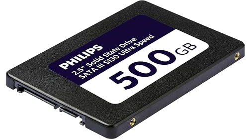 Philips Interne SSD 2.5 SATA III 500 GB S130 Ultra Speed, Lesegeschwindigkeit bis zu 550 MB/s