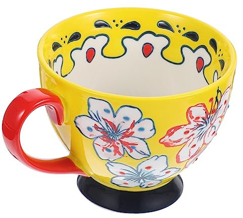 Amosfun Tazza Colazione Ceramica Antiscivolo Large Capacità Per Caffè Tè Latte Uso Domestico Ufficio Ristorante