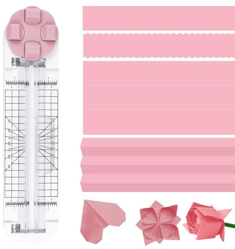 Cortador Papel, 4 in 1 Guillotina de Papel con Sistema de Seguridad y Cuchillas Reemplazables, Herramienta de Scrapbooking para Cortar Etiquetas