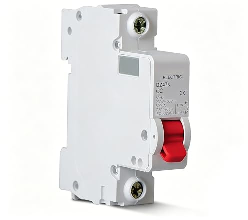 MOUMOUTEN Interruptor automático miniatura, DZ47-63 1 Pole AC230v 2A Interruptor de protección de sobrecarga para la protección de equipos de circuito | Dispositivo de seguridad para circuitos eléctricos, corta el flujo ante sobrecargas y cuida tus equipos electrónicos.