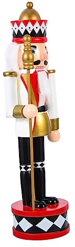 TOKIDNY Schiaccianoci Di Natale in Legno Artigianale Da 30 Cm, Decorazione Natalizia Da Tavolo Tradizionale Per Casa, Ufficio e Finestre, Ornamento Festivo Creativo e Robusto