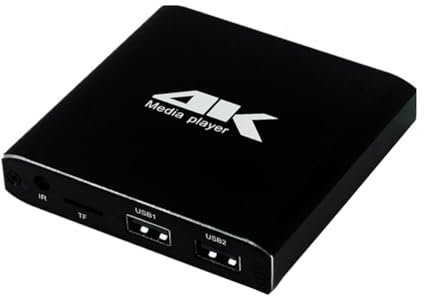 vdha Reproductor Multimedia Reproductor de Publicidad 4K 265 Reproducción en Bucle Automático con Disco TF/AV//USB Reproductor Multimedia HD 1080P, Enchufe de la UE