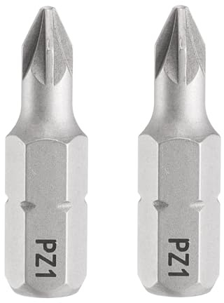 sourcing map Lot de 2 embouts de tournevis Pozi PZ1 à tige hexagonale de 6,35 mm de long - Embouts hexagonaux cruciformes magnétiques à fente en acier S2 pour tournevis électrique à percussion, outils
