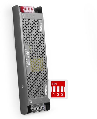 BRIMETI Transformador LED 24V 400W 16.6A Regulable Fuente Alimentación Ultra Fino Dimmable 220V AC a 24V DC Driver Bajo Voltaje Constante Tensión Adaptador Transformador para Tira Luces LED