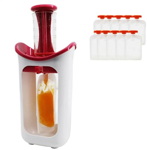 Squeeze Station Baby Food Maker, Quetschstation Für Babynahrung, Squeeze Station Für Hausgemachte Babynahrung, Füllstation Für Babynahrungsbeutel Mit 10 Quetschbeutel