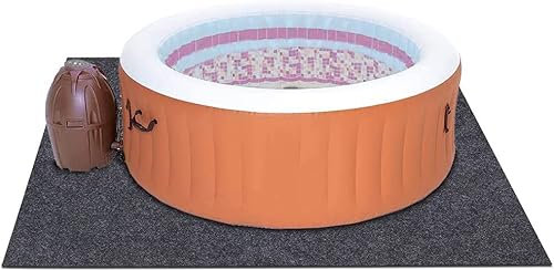 Hot Tub Mat for Above Ground Swimming Pools Pool Liner Pad with Portable Spa Pool Accessories Indoor/Outdoor Use (6 12FT)