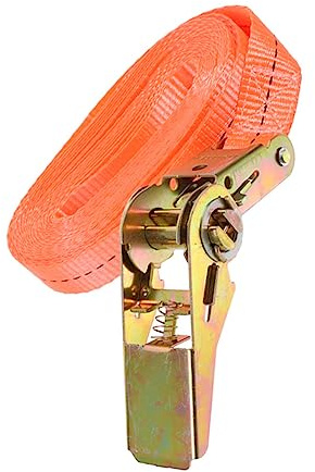 HONITANO Cinghia di Fissaggio Cricchetto Arancione 6 Metri in Poliestere e Acciaio, Facile da Usare Recupero Elastico, per Attrezzature Outdoor
