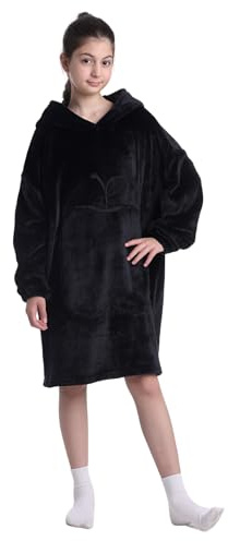 Shamdon Home Collection Kinder Übergroße Hoodie Decke, Kapuzenpullover Sweatshirt mit Ärmel und Tasche,Flanell Kuschelpullover für Mädchen Jungen Teenager