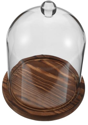 ABOOFAN Cloche Verre avec Socle Ancien Protection Antidérapante pour Fleurs Bougies et Décorations Étui de Polyvalent sans Poussière