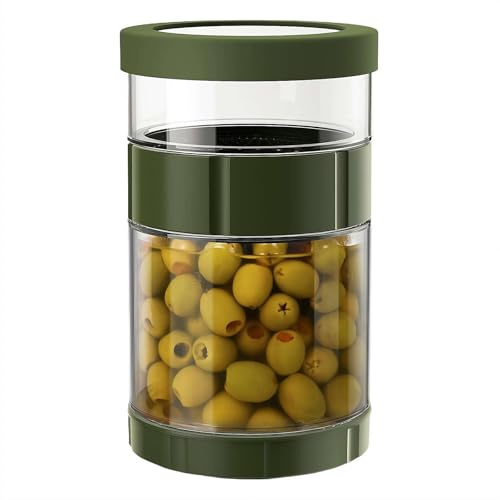 Barattolo in vetro per sottaceti con filtro, 1500 ml, contenitore separatore per succo di olive, a prova di perdite, per conservare la cucina, la fermentazione, il decapaggio e la conservazione degli