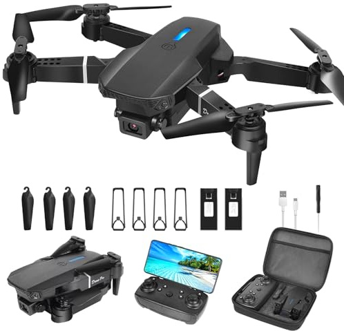 Drohne mit Kamera 4K, ferngesteuerter Quadrocopter mit Headless-Modus, Start/Landung mit einer Taste, Höhenhaltung, faltbar, Flugroute, 360°-Flip, Mini-Drohne als Geschenk für Anfängerkinder