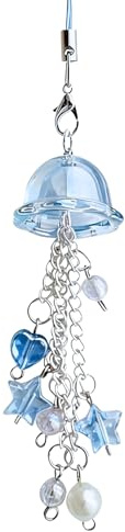 CHarmeFleur Jellyfish Handy Pendant Aesthetic Y2K Mobile Phone Jewelry Cute Strap Accessory With Star Heart For Bag Keychain Camera