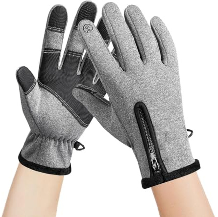 Generisch Guanti da moto per touch screen, guanti da equitazione per moto, resistenti all'usura, impermeabili, caldi, con fodera in pile, per uomo e donna, motocross