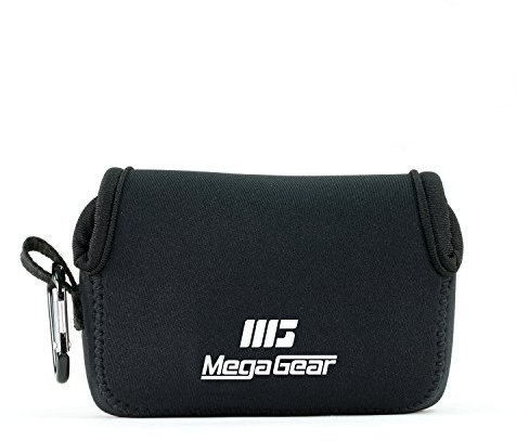 MegaGear MG1245 Custodia per fotocamera ultra leggera in neoprene con moschettone, Canon PowerShot SX740 HS, SX730 HS, SX720 HS, SX710 HS, G16, G15, Nero