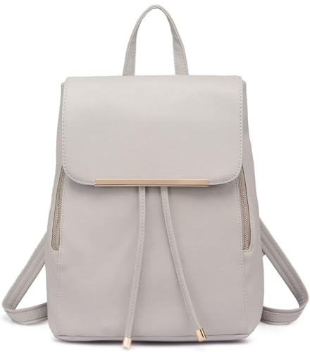 Miss Lulu Women's Backpack, PU Leather Drawstring Rucksack for Work School