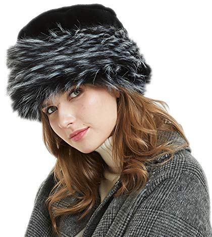 Soul Young Fellmütze Pelzmütze Damen mütze Wintermütze Faux Fuchs Pelz Warm Weich Leoparden Hut EINWEG Verpackung