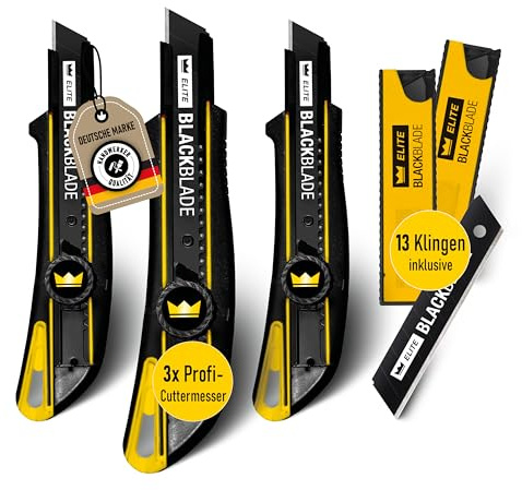 3x ELITE TWISTLOCK Universalmesser + 13x Ersatzklingen, Sicherheitsverschluss